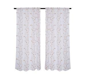 Cortina diseño flores 140x230 cm beige