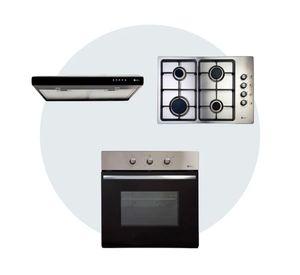 Kit empotrable campana UA0960A Plus Black + encimera NEU 4Q 3.0 + horno Design , NEU 2.0