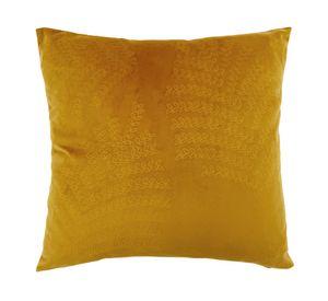 Cojín velvet hojas mostaza 45x45 cm