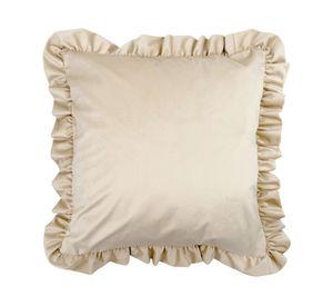 Cojín velvet fruncido ecru 45x45 cm