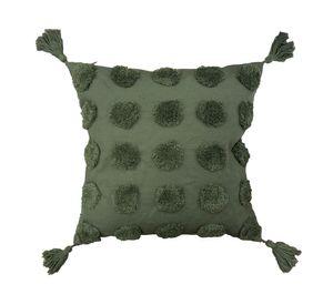 Cojín pompón verde 45x45 cm