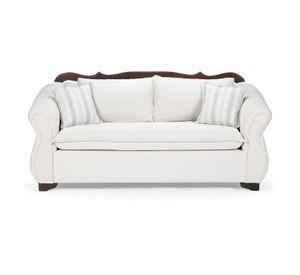 Living 311 TEHERAN blanco sofa resortes mas 2 sitiales clasicos madera