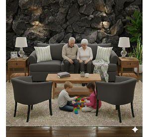 Juego de Living Pastora marengo 311 sofa resortes + 2 sitiales