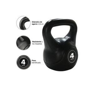 Kettlebell Mancuerna Pesa Rusa Cemento 4 Kg Negro