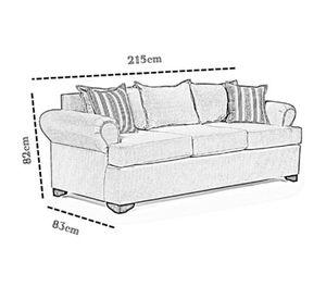 Juego de Living 311 Antonia cafe sofa con resortes + 2 sitiales madera
