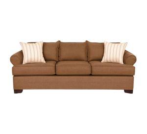 Juego de Living 311 Antonia cafe sofa con resortes + 2 sitiales madera