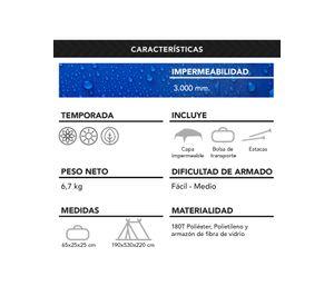 Carpa 8 Personas Camping Outdoor Azul