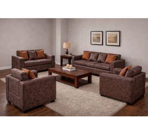 Juego de Living 3 2 1 1 Ezeiza Chocolate