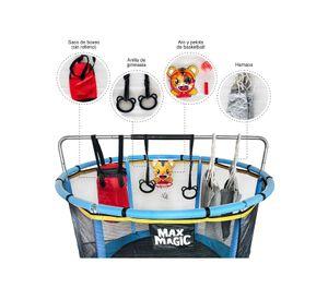 Cama Elástica Infantil Max Magic Azul con Accesorios 150cm