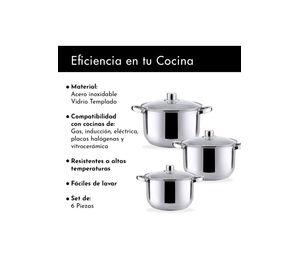 Baterías 6 Piezas Acero Inoxidable Dresden Gris