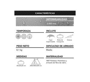 Carpa 12 Personas Camping Outdoor Gris