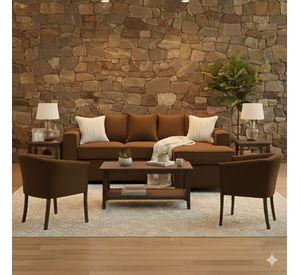 Living 311 Havanna cafe seccional 3 cuerpos con resortes + 2 sitiales