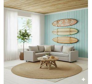 Living 311 Matilda gris claro seccional y 2 poltronas con resortes