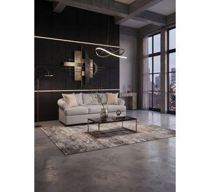 Juego de Living 311 Antonia gris claro sofa con resortes + 2 sitiales madera