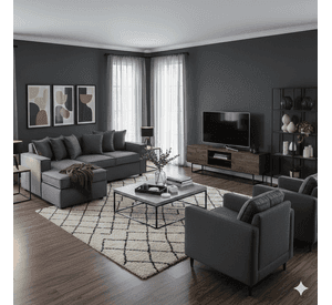 Living 311 lehmann marengo seccional resortes + 2 poltronas resortes
