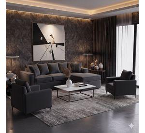 Living 311 lehmann marengo seccional resortes + 2 poltronas resortes