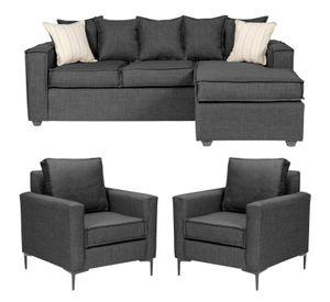 Living 311 lehmann marengo seccional resortes + 2 poltronas resortes