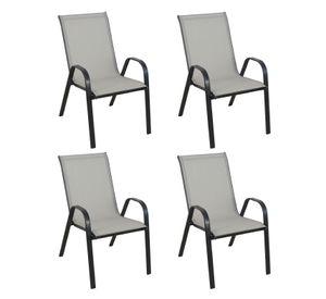 PACK 4 SILLAS DE TERRAZA  TEXTILENO Y ACERO