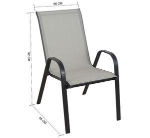 PACK 4 SILLAS DE TERRAZA  TEXTILENO Y ACERO