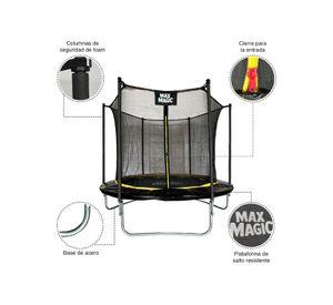 Cama Elástica Max Magic 244cm Negra con Red de Seguridad