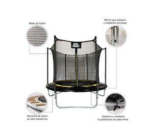 Cama Elástica Max Magic 244cm Negra con Red de Seguridad