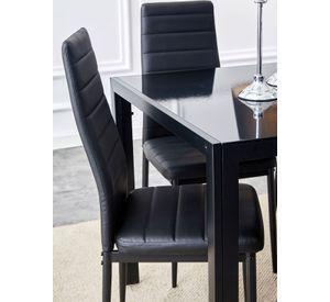 Pack 4 Silla de Comedor Boston Negro