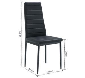 Pack 4 Silla de Comedor Boston Negro