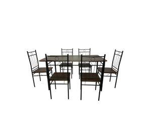 Juego de comedor 6P Verona Negro 74x80x140 cm
