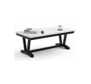 Mesa De Centro Moderna Mármol Rodeus Blanca T4931