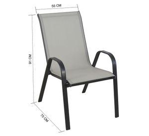 Silla de Terraza Textileno y Acero Gris