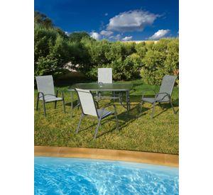 Silla de Terraza Textileno y Acero Gris