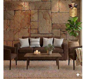 Living 311 Kabul cafe sofa 3 cuerpos + 2 sitiales madera