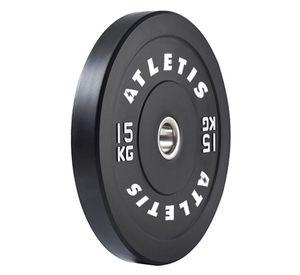 Disco Olímpico Bumper 15 kg Negro