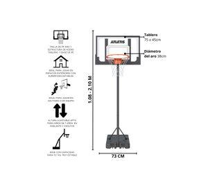 Aro de Básquetbol Ajustable 1.08 m a 2.10 m Arena