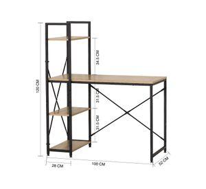 Escritorio Industrial Iron con Repisas 120x100x52 Cm