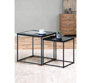 Set Mesas Laterales Estilo Marmol Negro