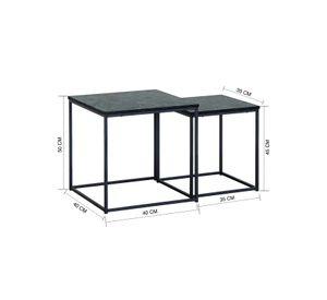 Set Mesas Laterales Estilo Marmol Negro