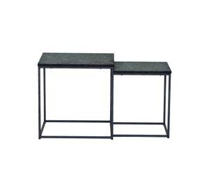 Set Mesas Laterales Estilo Marmol Negro