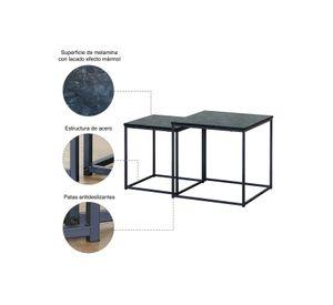 Set Mesas Laterales Estilo Marmol Negro