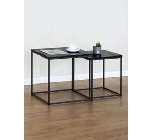 Set Mesas Laterales Estilo Marmol Negro