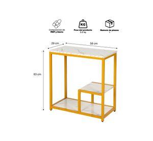 Mesa Auxiliar con Estantes de Almacenamiento Rectangular