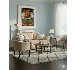 Living  311 Facundo , beige tipo lino sofa mas sitial home