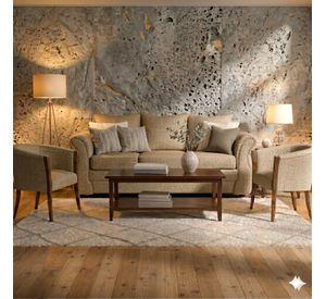 Living  311 Facundo , beige tipo lino sofa mas sitial home