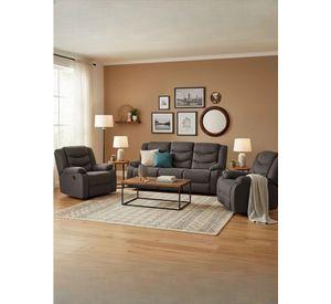 Living Reclinable Sofá 3 Cuerpos + 2 Bergers Reclinable Norman SET2011GR