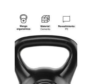Kettlebell Mancuerna Pesa Rusa Cemento 12 Kg Negro