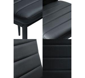 Comedor Mesa Vidrio 75x80x120cm + 4 Sillas Pu Negro