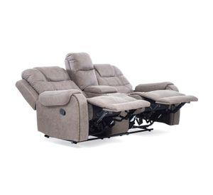 Sofá 2 Cuerpos Reclinable Gris Moderno Verona 6035LGR