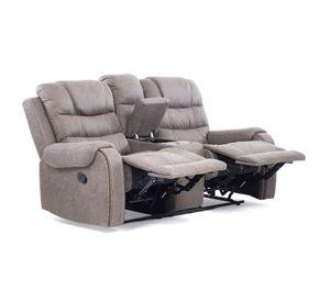 Sofá 2 Cuerpos Reclinable Gris Moderno Verona 6035LGR