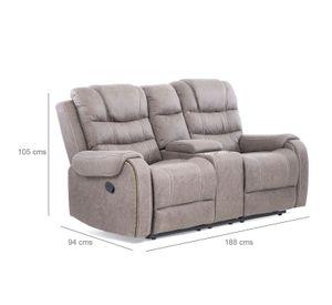 Sofá 2 Cuerpos Reclinable Gris Moderno Verona 6035LGR
