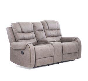 Sofá 2 Cuerpos Reclinable Gris Moderno Verona 6035LGR